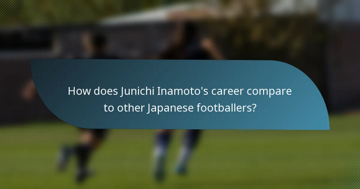 How does Junichi Inamoto's career compare to other Japanese footballers?